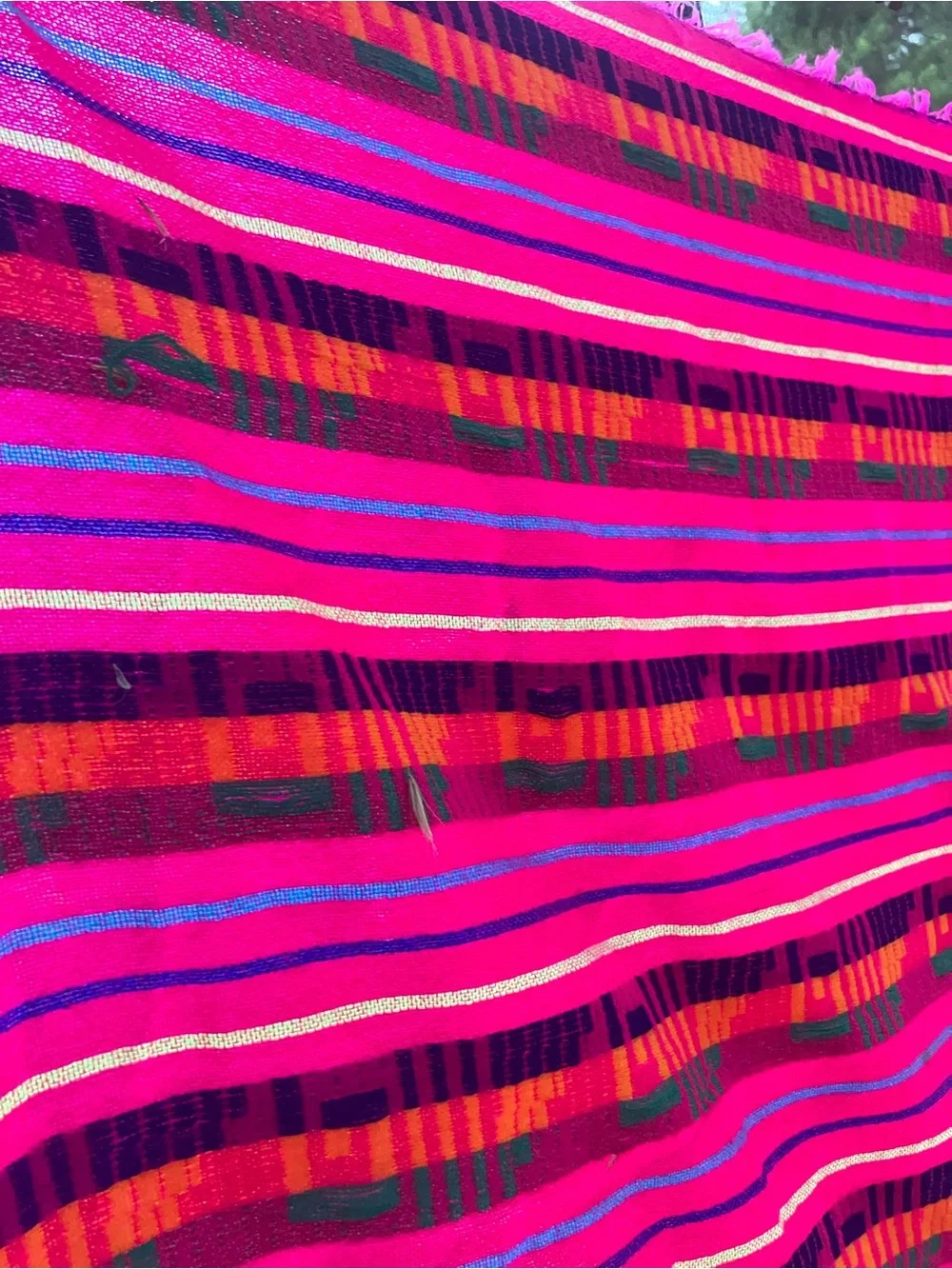 Hand woven shawl or blanket 74” x 31” machine loomed